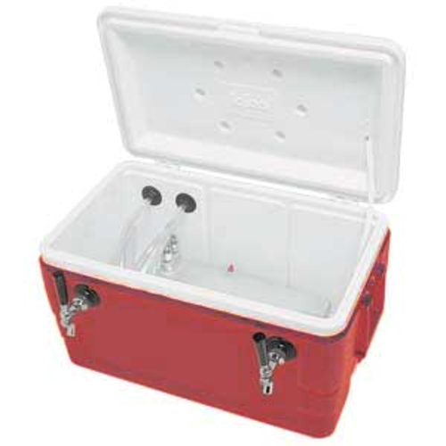 Micro Matic HDCP-D2-48R 48 Qt. with 2 Taps Red Exterior Cold Plate Cooler