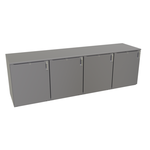 Glastender LPDS96 96" W Galvanized Steel Interior Low Profile Back Bar Dry Storage Cabinet