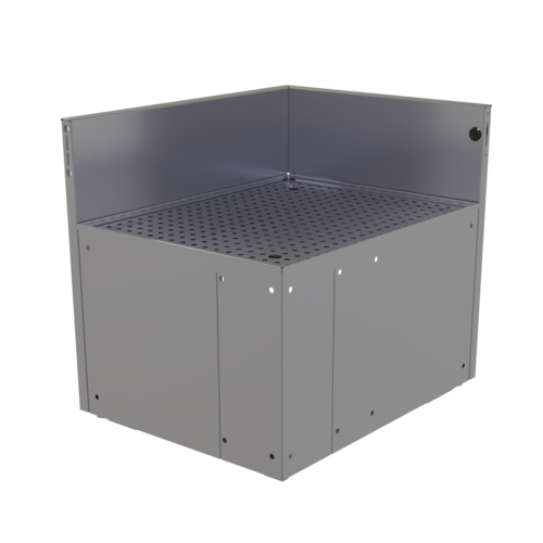 Glastender CIR-19/24R 24" W Stainless Steel No Legs Underbar Inside Rectangle Corner Drainboard