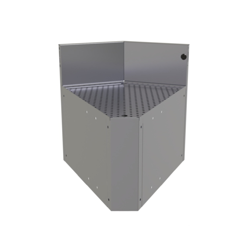 Glastender CIWB-45 23" W Stainless Steel No Legs Underbar Inside Wedge Corner Drainboard