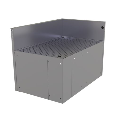 Glastender CIR-19/30R 30" W Stainless Steel No Legs Underbar Inside Rectangle Corner Drainboard