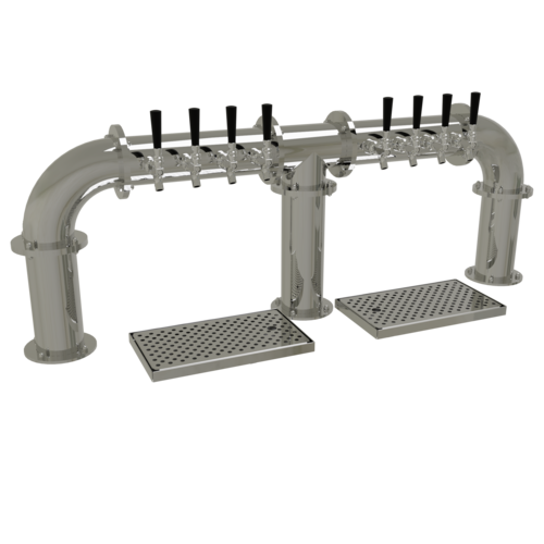 Glastender PB-8-MFR 51.25" W Stainless Steel Countertop Pipe Bridge Draft Dispensing Tower