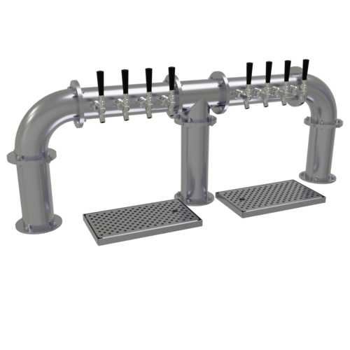 Glastender PB-8-SSR 51.25" W Stainless Steel Countertop Pipe Bridge Draft Dispensing Tower
