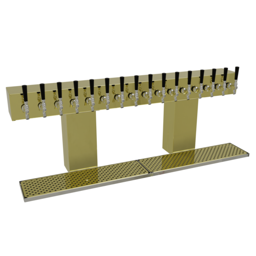 Glastender BRT-16-PBR 50" W Brass Countertop Bridge Draft Dispensing Tower