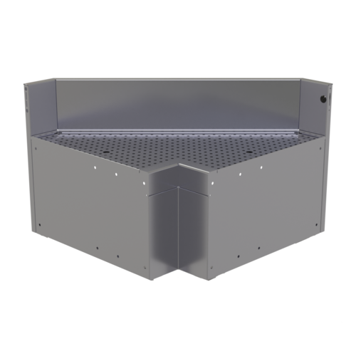 Glastender CILB-LN 24" W Stainless Steel No Legs Underbar Inside L-Shape Corner Drainboard