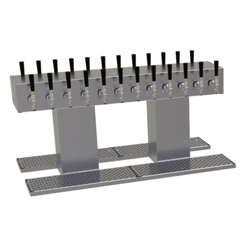 Glastender DT-24-SSR 38" W Stainless Steel Double-Sided Draft Dispensing Tower