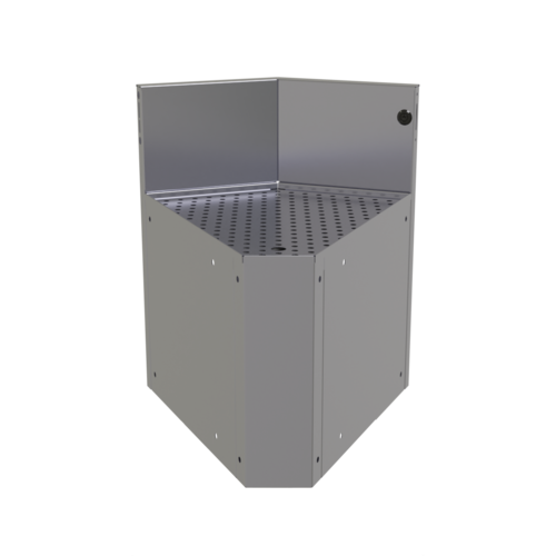 Glastender CIWA-45 19" W Stainless Steel No Legs Underbar Inside Wedge Corner Drainboard