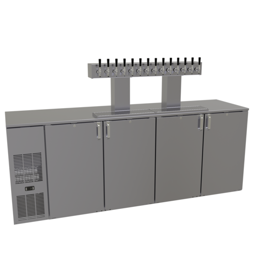 Glastender C1FB92-DD 92" W Stainless Steel Interior Draft Dispensing Cooler - 120 Volts