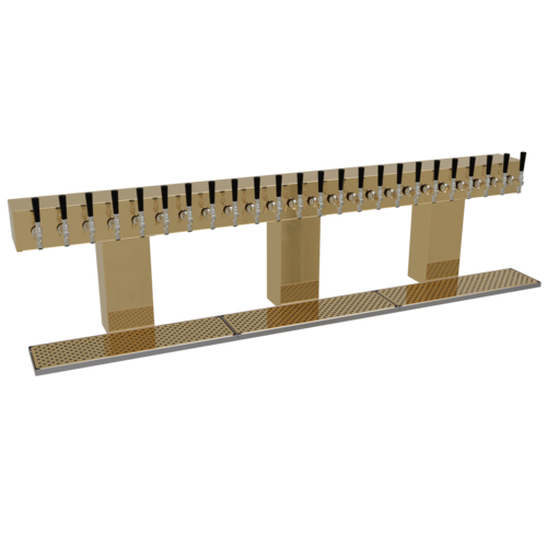 Glastender BRT-24-PBR 74" W Brass Countertop Bridge Draft Dispensing Tower