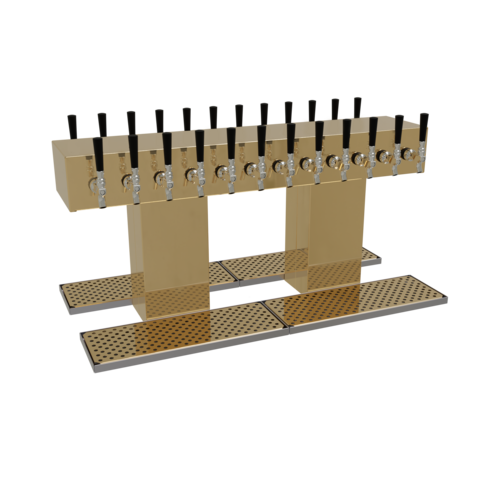 Glastender DT-24-PBR 38" W Stainless Steel Double-Sided Draft Dispensing Tower