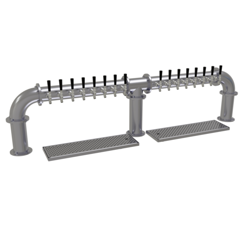Glastender PB-16-SSR 75.25" W Stainless Steel Countertop Pipe Bridge Draft Dispensing Tower