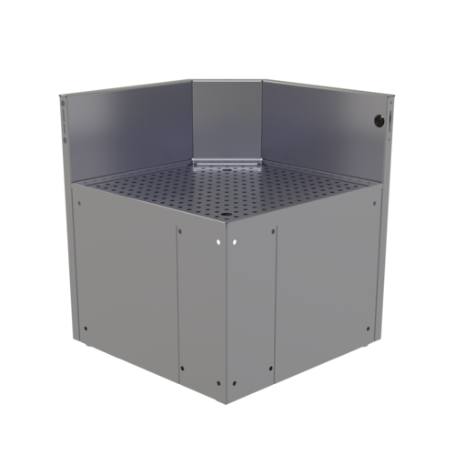 Glastender CIR-19/19-N 19" W Stainless Steel No Legs Underbar Inside Rectangle Corner Drainboard