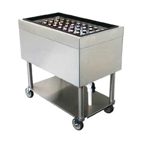 Glastender IBM-18X30 85 Lbs. Stainless Steel Open Base with Undershelf Mobile Ice Bin