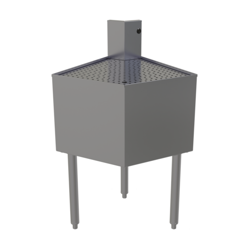 Glastender COWA-60 25" W Stainless Steel No Legs Underbar Outside Wedge Corner Drainboard