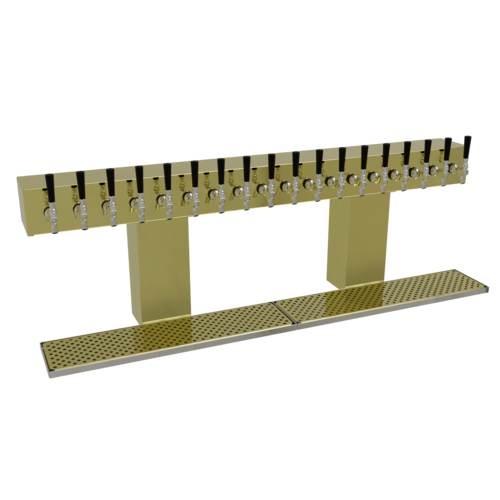 Glastender BRT-18-PBR 56" W Brass Countertop Bridge Draft Dispensing Tower