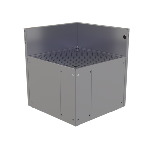 Glastender CIR-19/19 19" W Stainless Steel No Legs Underbar Inside Rectangle Corner Drainboard