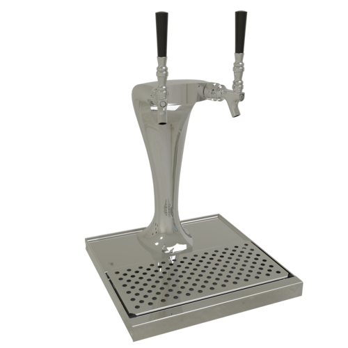 Glastender CBT-2-MF 14" W Chrome Countertop Cobra Draft Dispensing Tower