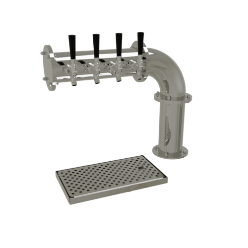 Glastender PC-4-MFR 23" W Stainless Steel Countertop Pipe Cantilever Draft Dispensing Tower