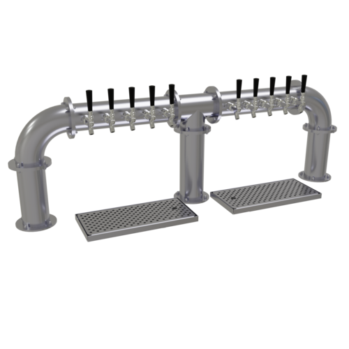 Glastender PB-10-SSR 57.25" W Stainless Steel Countertop Pipe Bridge Draft Dispensing Tower