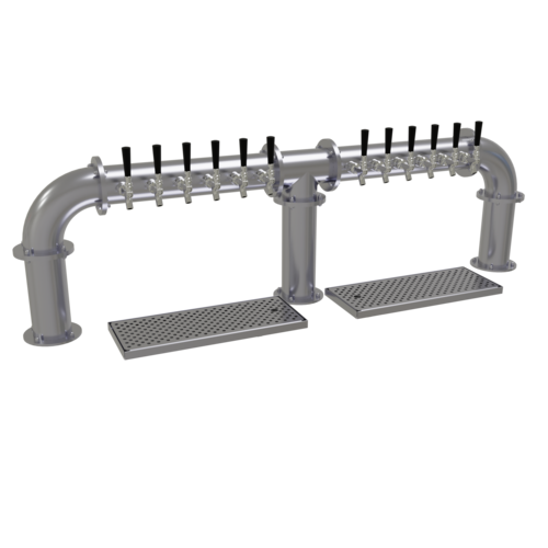 Glastender PB-12-SSR 63.25" W Stainless Steel Countertop Pipe Bridge Draft Dispensing Tower