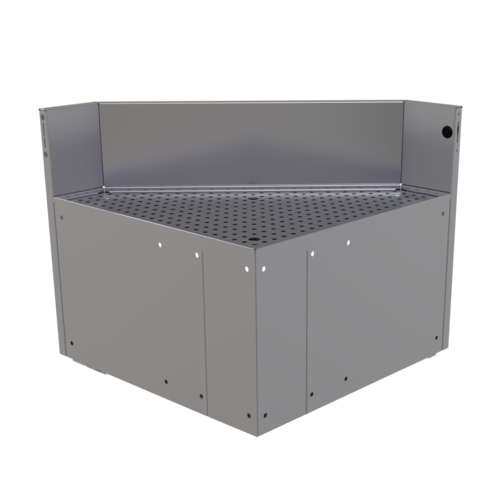 Glastender CIR-24/24-LN 24" W Stainless Steel No Legs Underbar Inside Rectangle Corner Drainboard