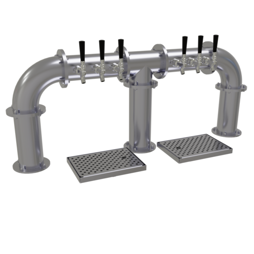 Glastender PB-6-SSR 45.25" W Stainless Steel Countertop Pipe Bridge Draft Dispensing Tower