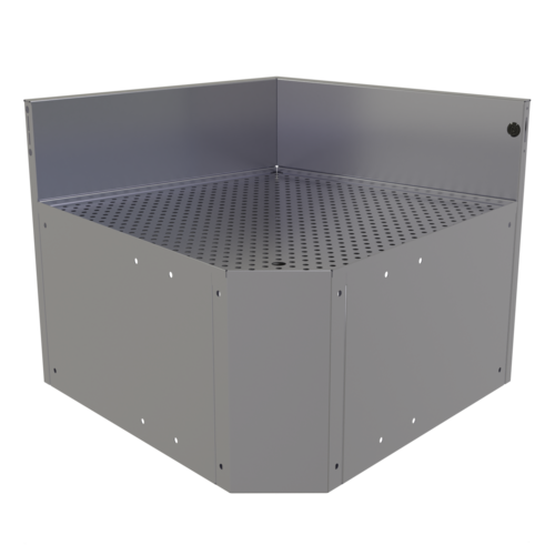 Glastender CIWB-75 36" W Stainless Steel No Legs Underbar Inside Wedge Corner Drainboard