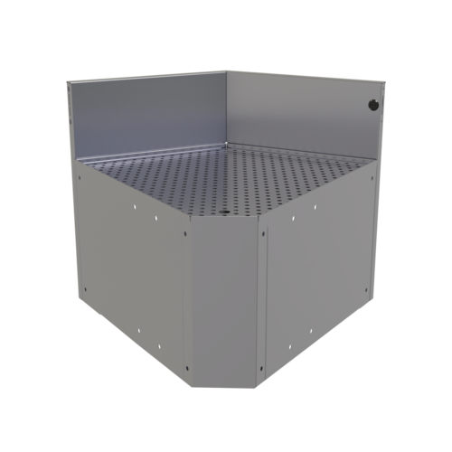 Glastender CIWB-60 29" W Stainless Steel No Legs Underbar Inside Wedge Corner Drainboard
