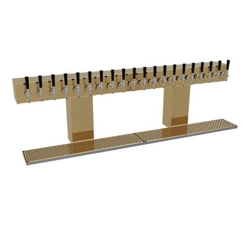 Glastender BRT-20-PBR 62" W Brass Countertop Bridge Draft Dispensing Tower