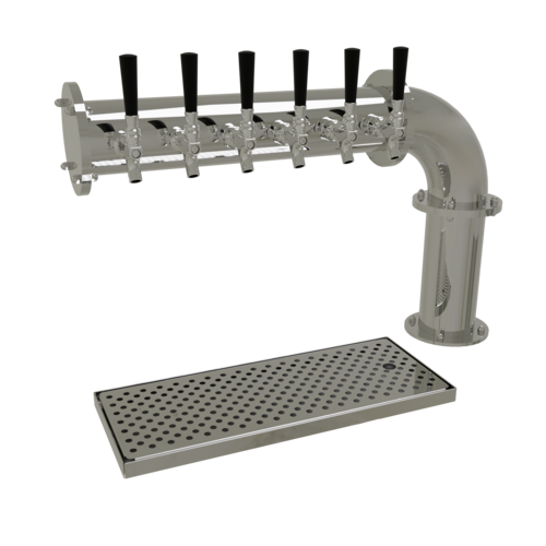 Glastender PC-6-MFR 29" W Stainless Steel Countertop Pipe Cantilever Draft Dispensing Tower