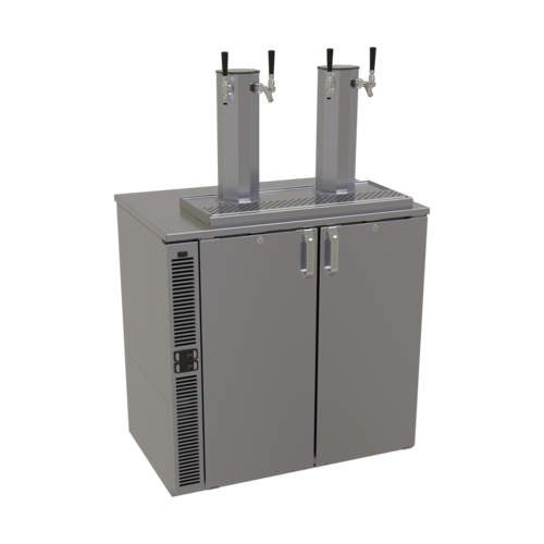 Glastender C2SB36-WD 36" W Flat Top Stainless Steel Two Zone Draft Wine Dispensing Cooler - 120 Volts