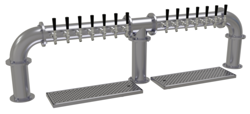 Glastender PB-14-SSR 69.25" W Stainless Steel Countertop Pipe Bridge Draft Dispensing Tower