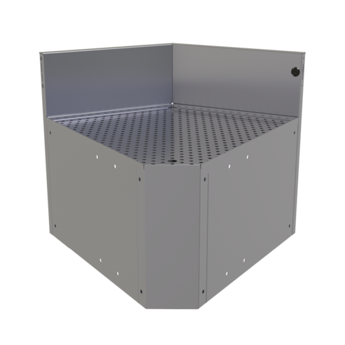 Glastender CIWA-60 24" W Stainless Steel No Legs Underbar Inside Wedge Corner Drainboard