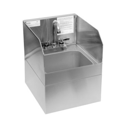 Glastender WHS-14-S 14" W Stainless Steel Wall Mount with Skirt Faucet included Hand Sink