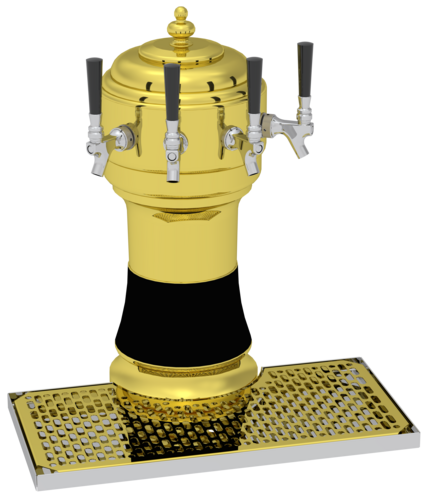 Glastender ZT-5-MFR 5 Stainless Steel Faucets Ceramic Glycol Cooled Countertop Zeus Draft Dispensing Tower