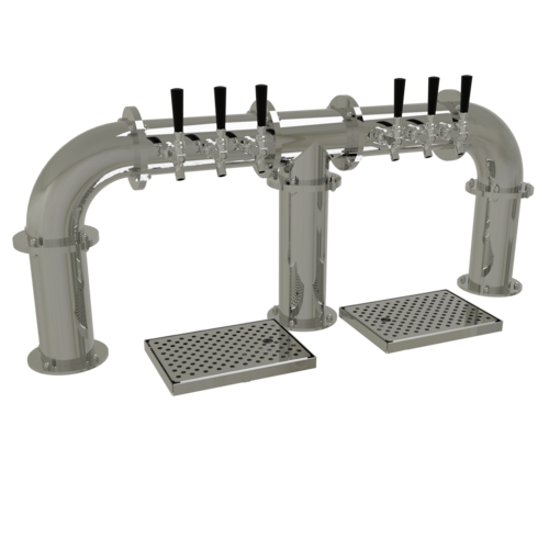 Glastender PB-6-MFR 45.25" W Stainless Steel Countertop Pipe Bridge Draft Dispensing Tower