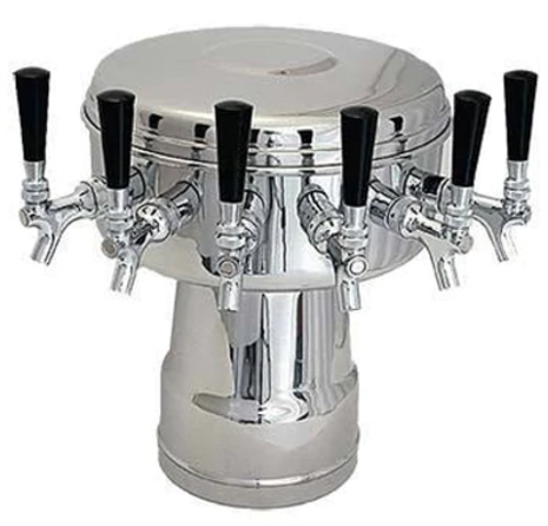 Glastender MT-6-MFR 13" W Stainless Steel Countertop Glycol Cooled Mushroom Draft Dispensing Tower