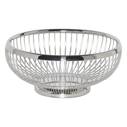 Service Ideas WBR7PS 7" Dia. Stainless Steel Round Basket