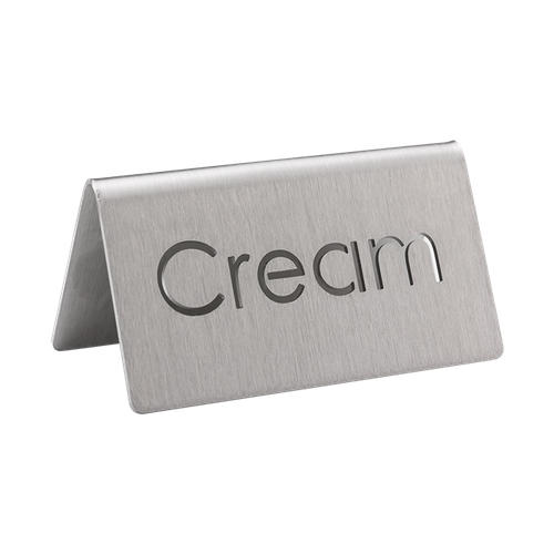Service Ideas 1C-BF-CREAM-MOD 3" W Stainless Steel Brushed Finish Printed Signs