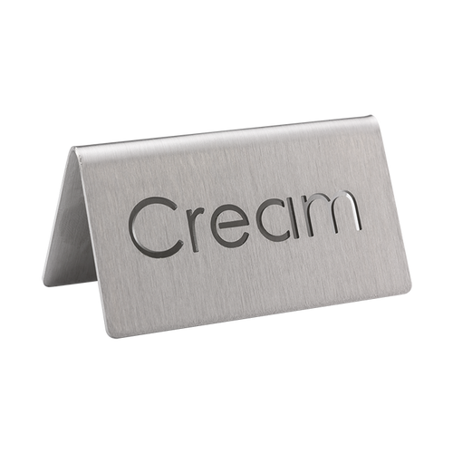 Service Ideas 1C-BF-CREAM-MOD 3" W Stainless Steel Brushed Finish Printed Signs