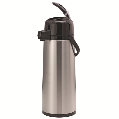 Service Ideas ECAL25S 2.5 L. Stainless Steel Lever Black Lid Eco-Air Airpot