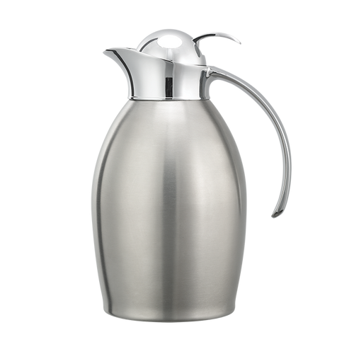 Service Ideas NIC10BSPB 33.8 Oz. Stainless Steel Brushed with Polished Accents Nicollet Series Vacuum Insulated Carafe