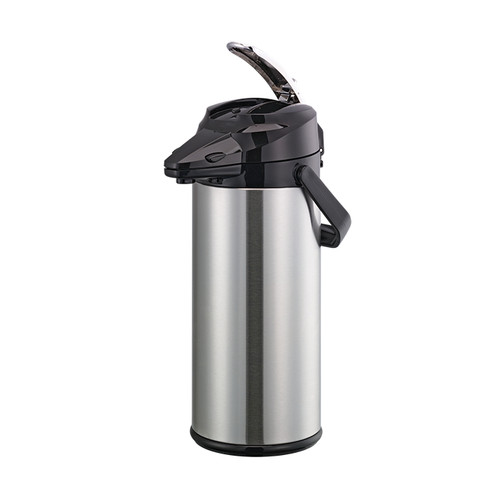Service Ideas ENALG22S 2.2 L. Glass Liner Stainless Steel Lid Chrome Finish Snap -On Flavor Lever Style Signa-Air Airpot