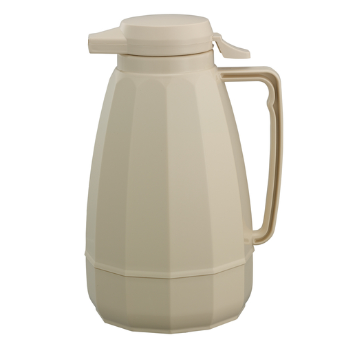 Service Ideas NG101AL 1 L. Almond Plastic Double Wall Push Button Lid New Generation Server