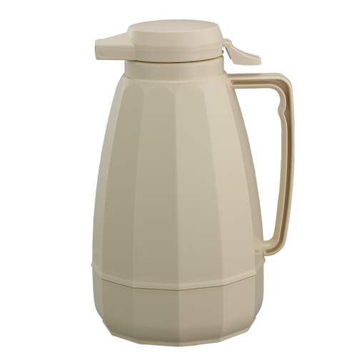 Service Ideas NG101AL 1 L. Almond Plastic Double Wall Push Button Lid New Generation Server