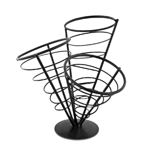 Omcan USA 80256 Black Wire 3 Cone French Fry Holder