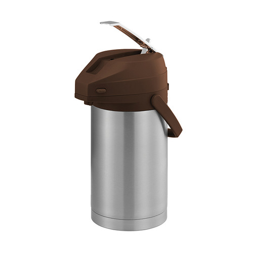 Service Ideas CTAL30BR 3 L. Stainless Steel Lever Style Brown Lid Airpot