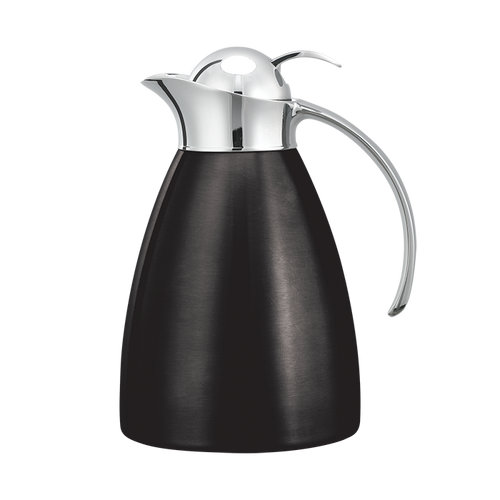 Service Ideas MAR10BSPBBX 1 L. Black Onyx Stainless Steel Marquette Series Carafe