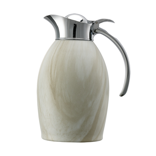 Service Ideas NIC10BSWM 1 L. White Nicollet Series Vacuum Insulated Carafe