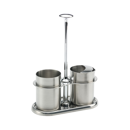 Service Ideas STCCRSG4 4 Oz. Stainless Steel Holder Creamer and Sugar Set